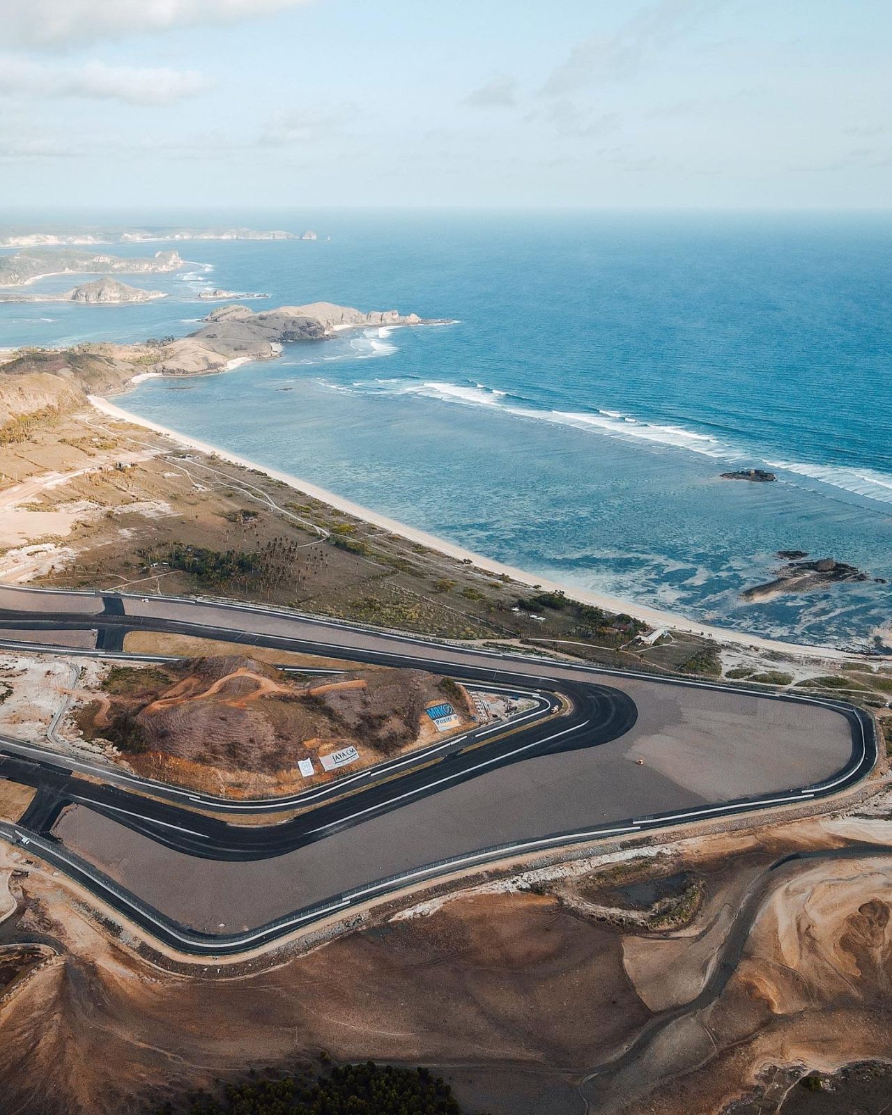 Mandalika Circuit Indonesia Construction Drone Image Hairpin Sea