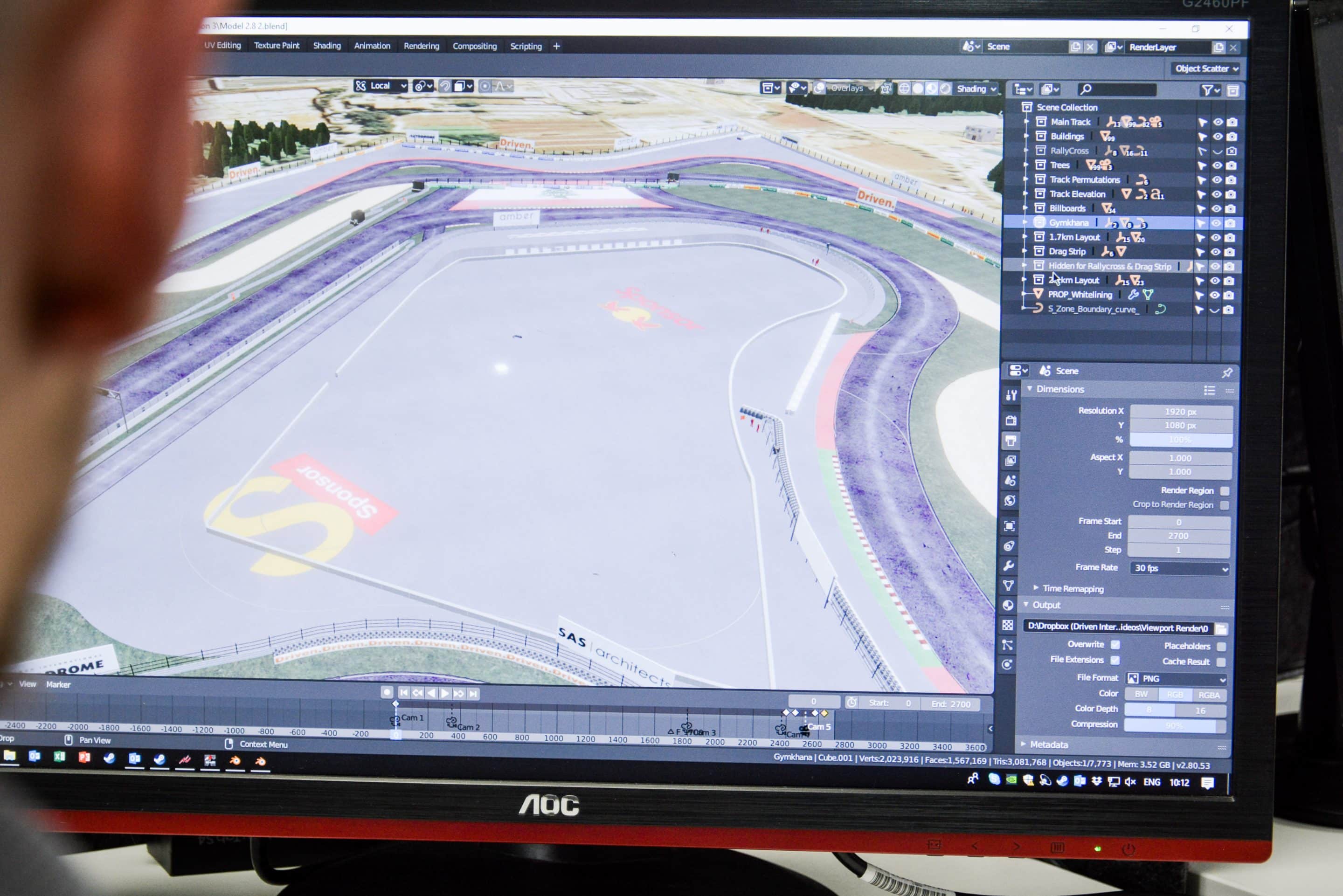 virtual race track model