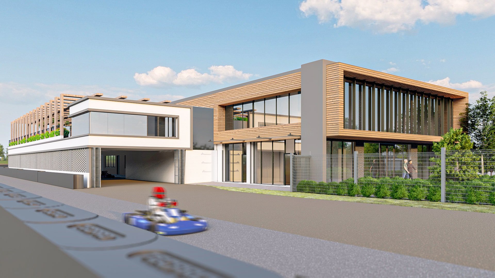 motorsport architecture rendered building